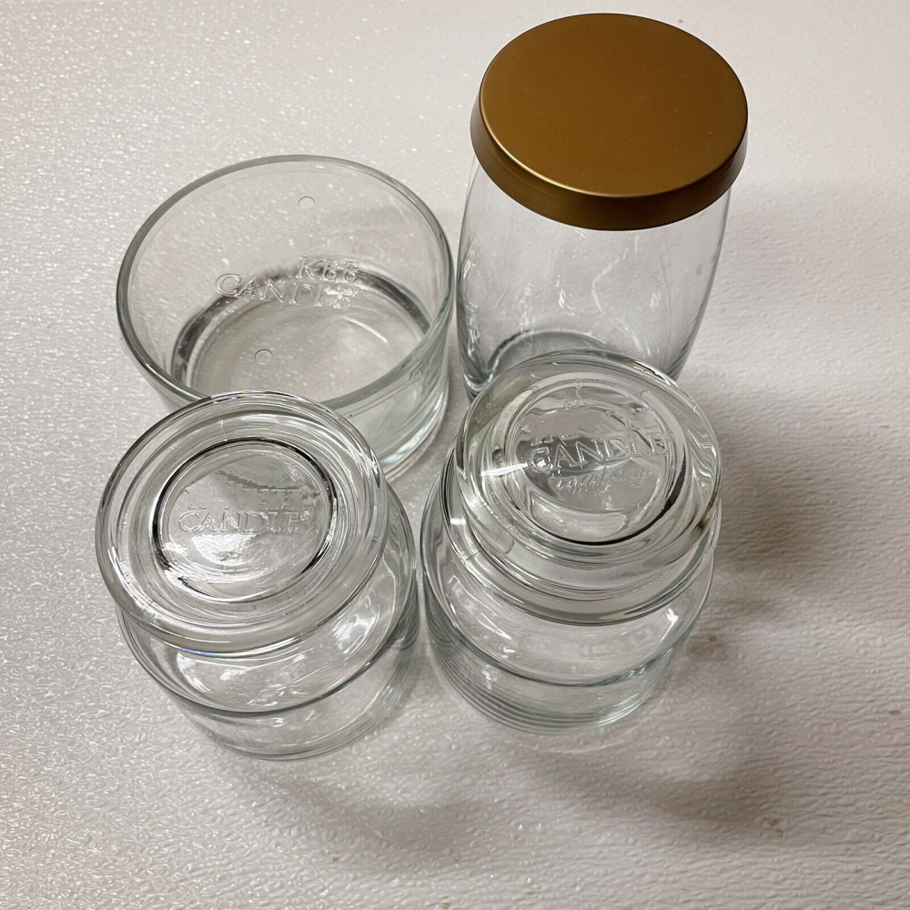 Hot Sale Clear Glass Candle Jar Glass With Lid High Sealed Unique Designed Glass Storage Jar Wax Jar
