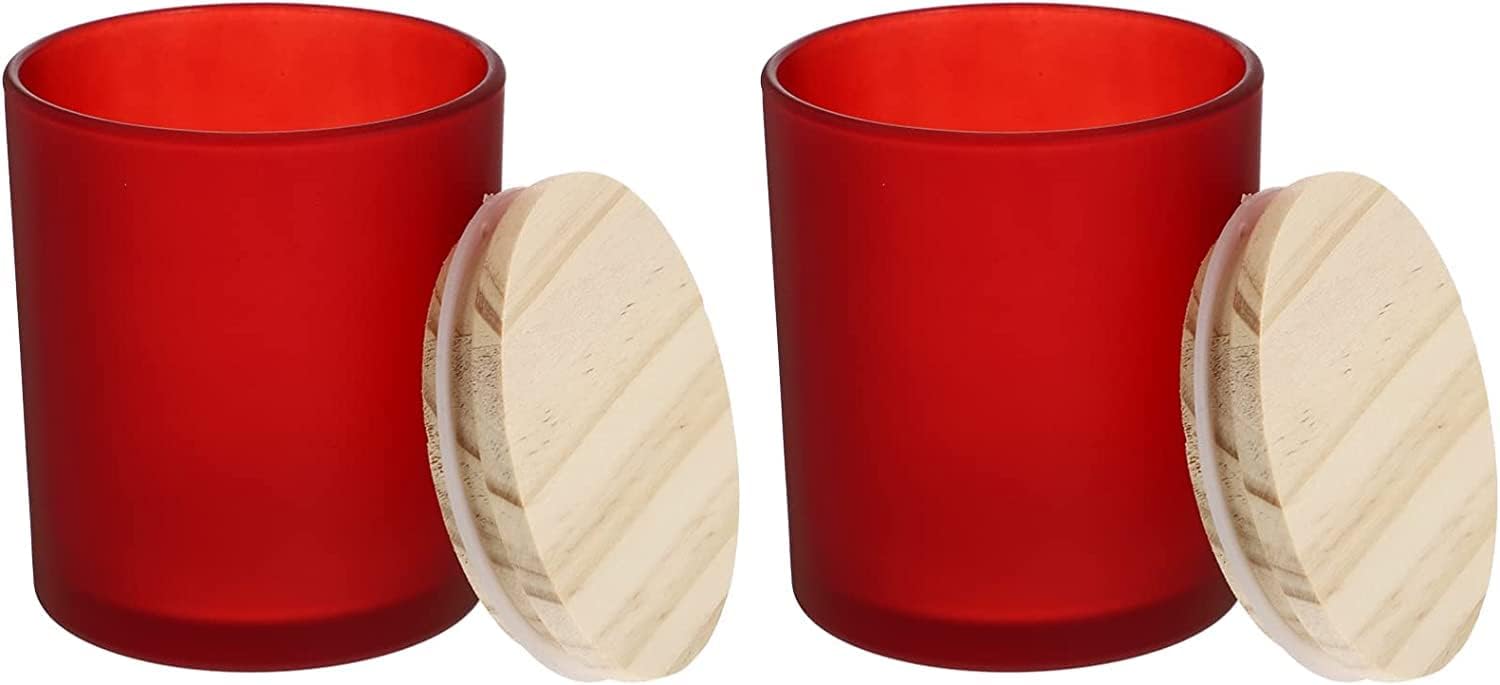 Hot Selling 7oz & 10oz Green Cylinder Glass Candle Jars for Homemade Candle Room Decorative Frosted Empty Wooden Metal Lids
