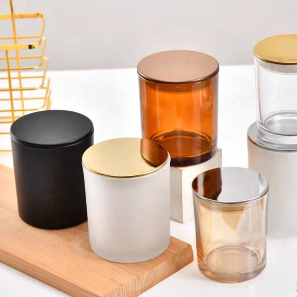 7oz 10oz 14oz Luxury Candle Glass Jars With Lids Brown Clear Colored for Home Decoration Christmas Candle Making Holder
