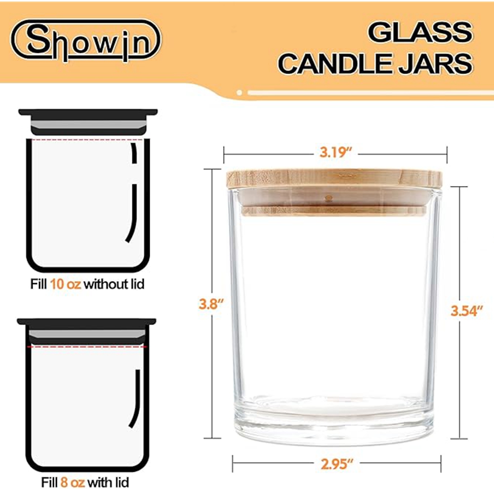 Empty Candle Vessel Luxury Frosted Matte Black Glass Candle Jars Container With Bamboo Wood Cork Lid 8oz 10oz 14oz