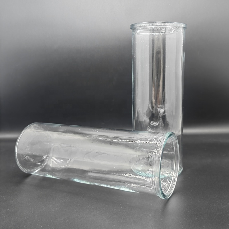 Custom Open Ended Glass Tube Chimney Candle Holder Shade Bottomless Cylinder