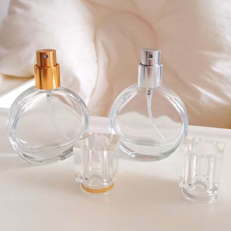 25ml 50ml 100ml Luxurious Clear Perfume Glass Bottle With Spray Pump