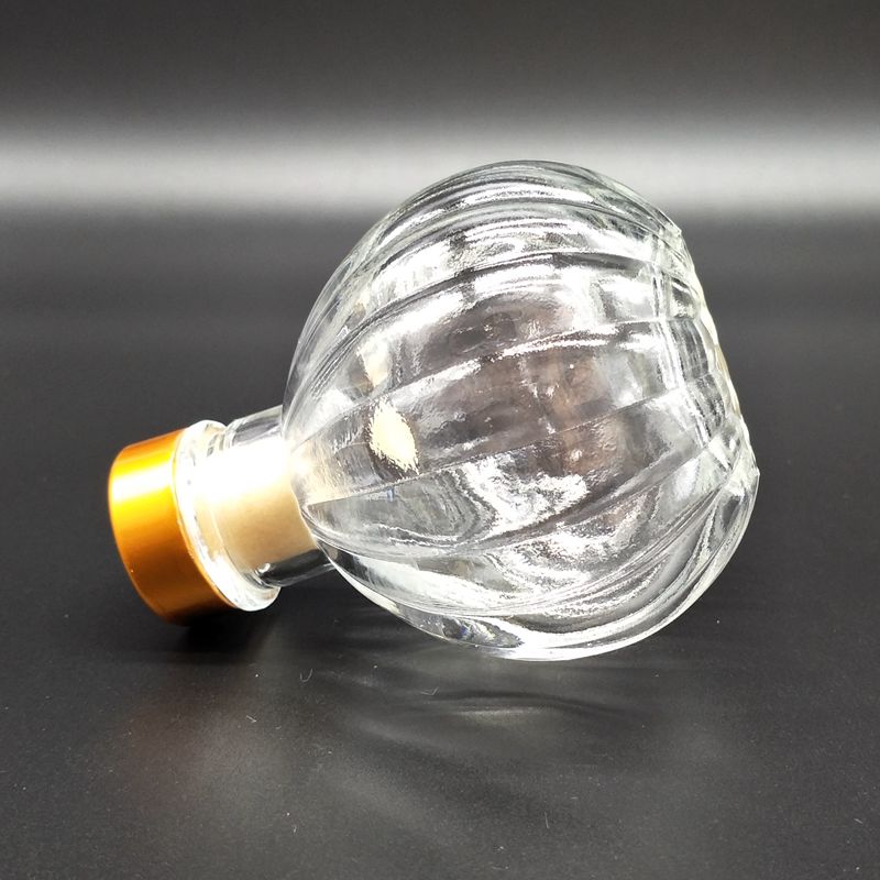 Pumpkin Jar Polychrome Glass Bottle Round Bottle for Oils,Witch Spells,Wedding Favor Aromatherapy Reed Diffuser