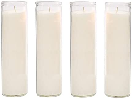 Wholesale Custom 7 Days 8 Inches Cylinder Glass Jar for Religious Candles Offset Printing