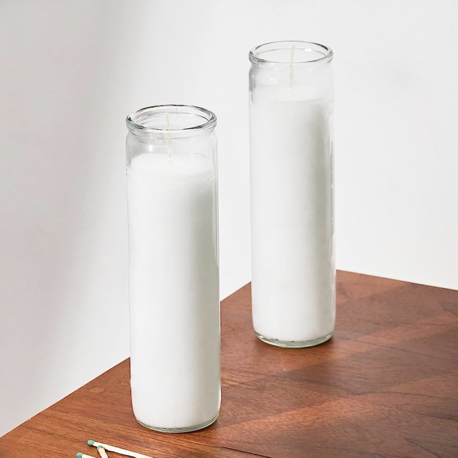 Cheap Price 7 Day Church Glass Candle Jars, Clear Glass Vigil Jars for Candle Inserts