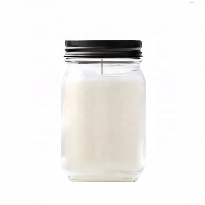 Wholesale 8 OZ & 16 OZ Custom Mini Glass Candle Vessels Cute Clear Mason Jars with Metal Lid for Lanterns & Candle Holders