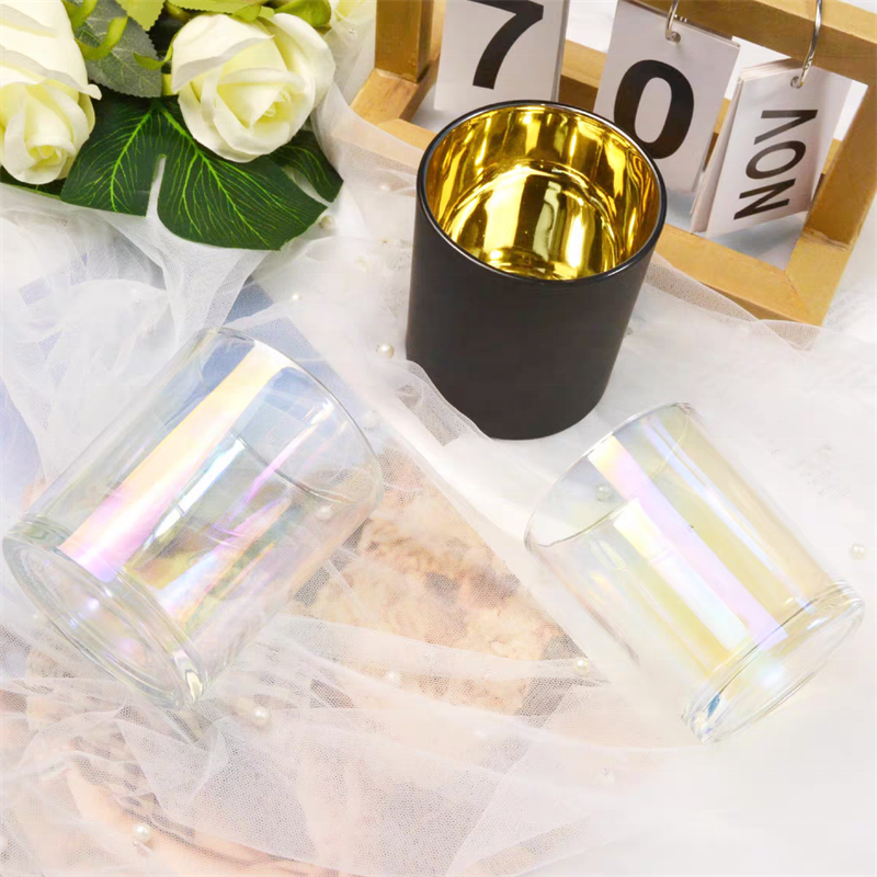 Wholesale Transparent White Black Matte Empty 8 oz 10 oz 14 oz Wide Mouth Glass Wax Candle Jar With Metal Lid for Candle Making