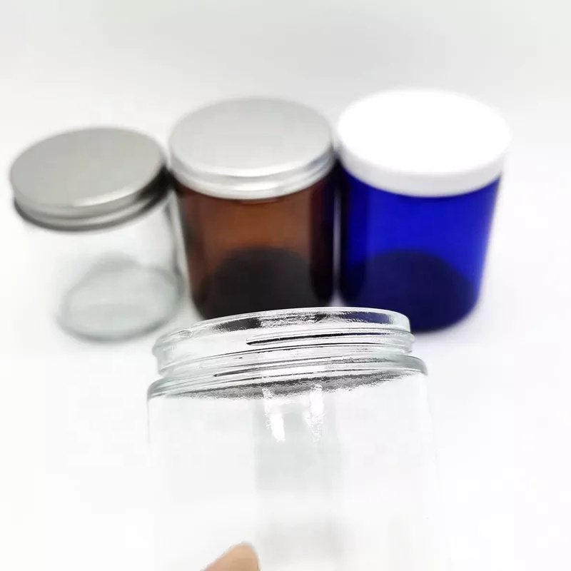 8oz Amber Mason Canning Glass Jar With Black Aluminum Lid Straight Sided Cosmetic Candle Container for Candle Making Packaging
