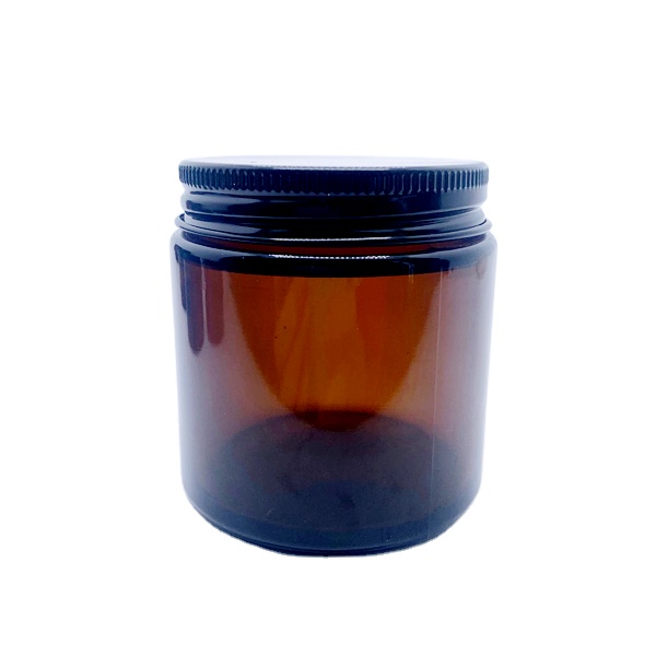 Free Sample Wholesale 2oz 4oz 6oz 8oz Small Empty Candle Jar With Lid Amber Glass Jar With Black Lids for Scented Candle