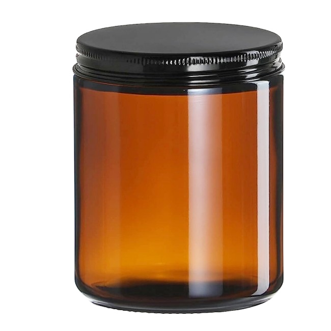 Stock Custom 4oz Nature Luxury Private Label Aroma Soy Wax Amber Glass Candles Scented Jar With Tin Lid