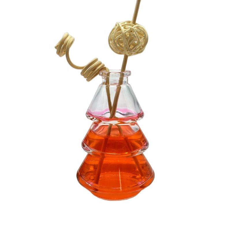 90ml Christmas-Tree-Shaped Aromatherapy for Reed Diffuser Unique Glass Bottle Essential Oil Diffuser