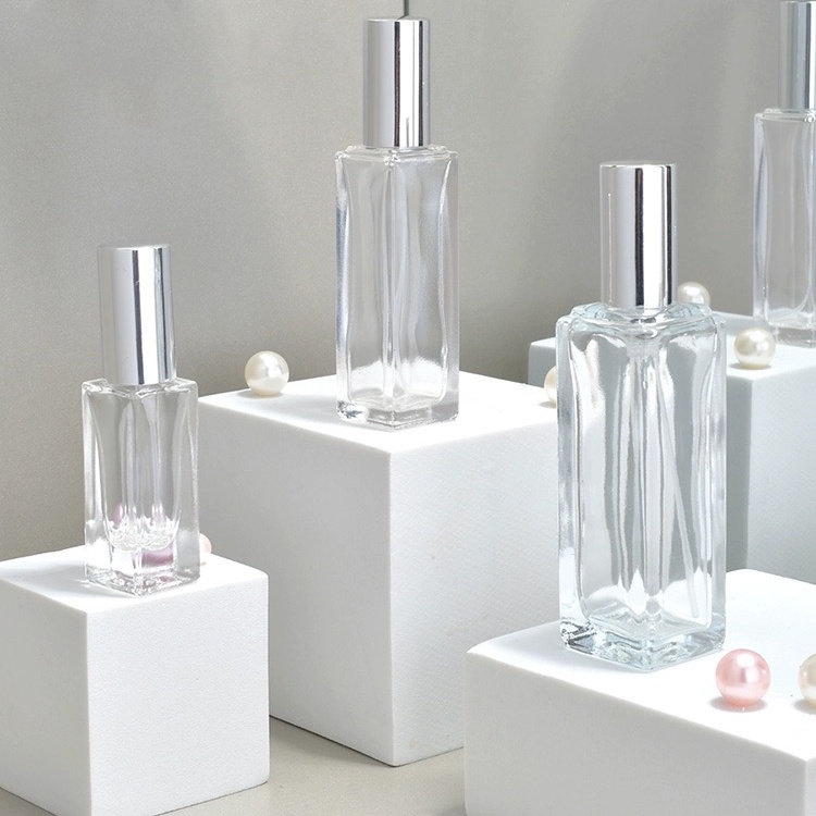 Custom Labels Box 5ml 10ml 15ml 30ml 50ml 100ml Empty Refillable Transparent Color Glass Rectangular Perfume Bottle