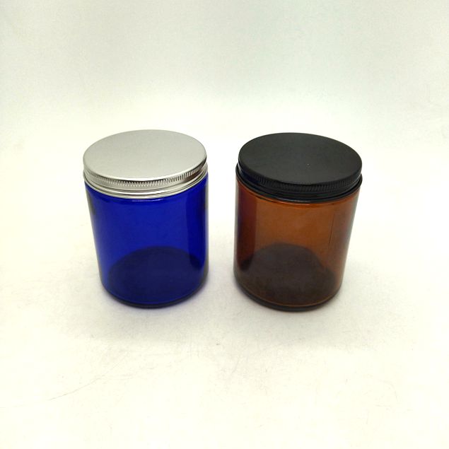 250ml 8oz Empty Amber Scent Decorative Candle Glass Jars With Lids and Boxes
