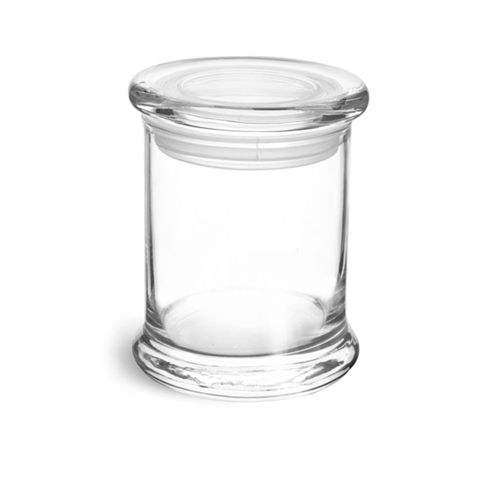 3 oz Ounce Clear Glass Jar ,  Clear Glass Candle Jars Container Vessel  W/ Glass Flat Pressed Lids for Candle Making