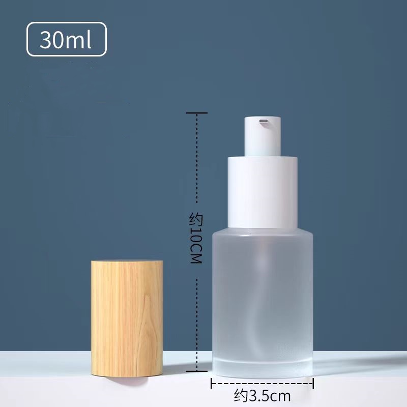 Recyclable Frost Luxury Skincare Packaging Set Empty Lotion Pump Glass Bottle Jar Cosmetic Cream Bottle With Plastic Pump