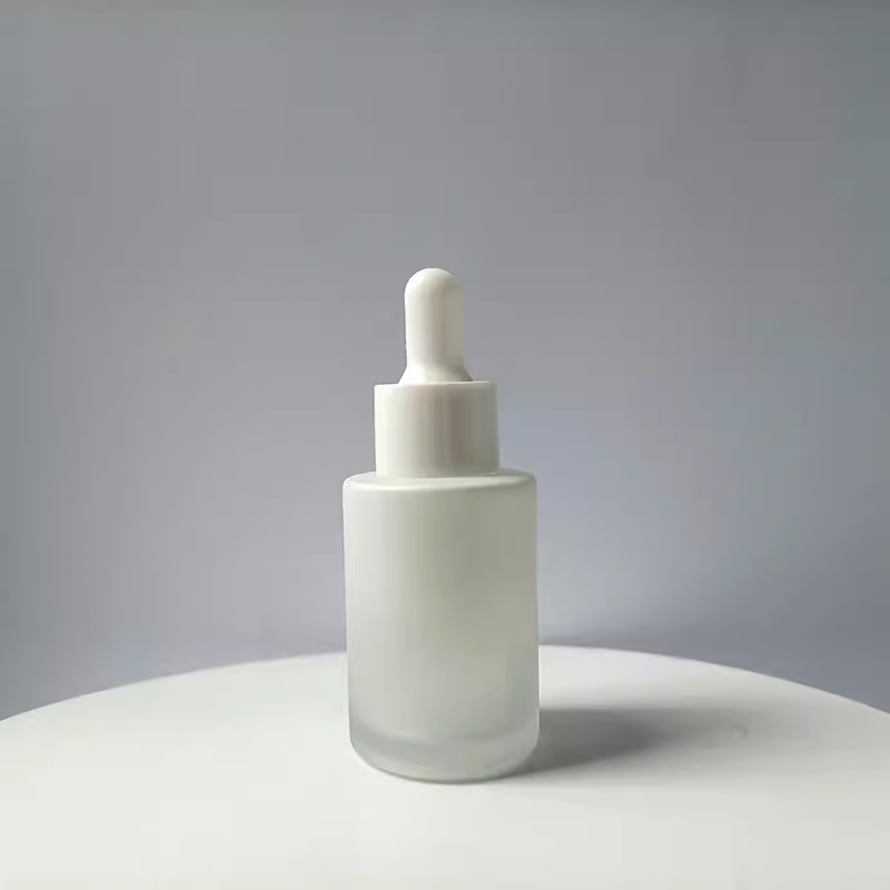 Custom Logo Color 30ml Glass Serum Bottle White Dropper Bottle Glass Jar Glass Bottle