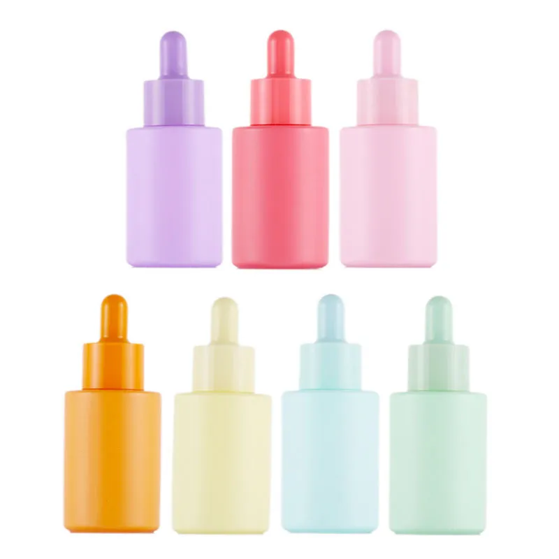Luxury Skincare Packaging Empty Flat Shoulder Dropper Glass Cream Lotion Spray Pump Serum Bottle 30ml