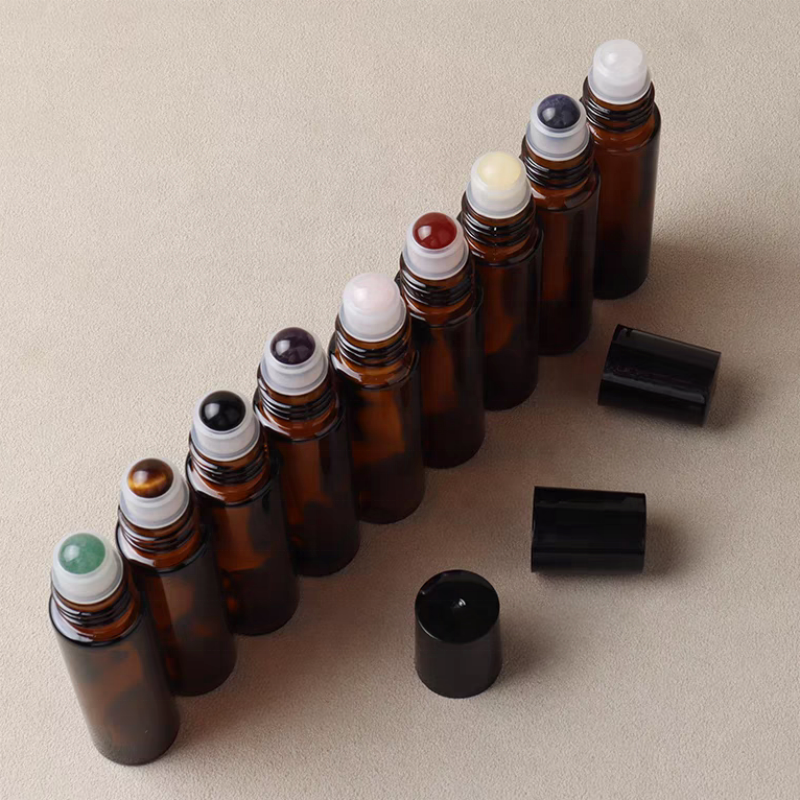 10ml Amber Glass Roll on Bottle with Stainless Roller