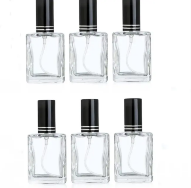 Luxury Square Perfume Spray Bottle High-end 30ml 50ml 100 Ml Empty Glass Perfume Bottle With Lid