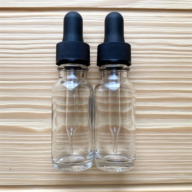 Empty 1oz 30ml Clear Cosmetics Boston Essential Oil Glass Dropper Bottles