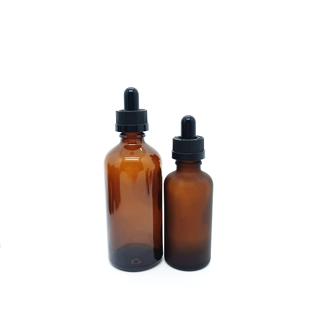 Amber Ribbed CR Droppers 10ml to 100ml Round Glass Dropper Bottles Empty for Cosmetic Serum & Essential Oils Packaging