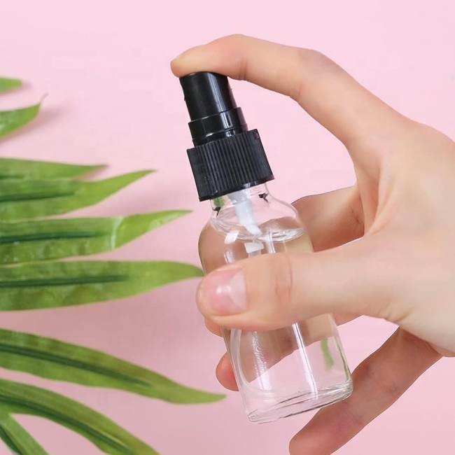 High Quality 1oz 2oz 4oz 8oz 16oz Clear Black 60ml 100ml Body Room Mist Glass Spray Bottle for Cosmetic