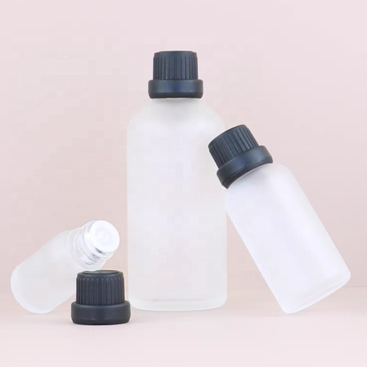 Amber Clear Matte Glass Dropper Bottle 10ml 15ml 20ml 30ml 50ml 100ml Essential Oil Bottle With Orifice Reducer Tamper Lid