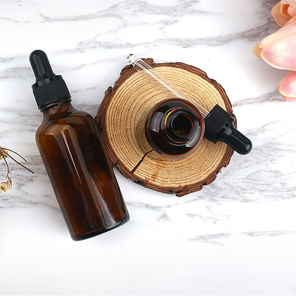 Glass Dropper Bottles 4 Oz/120ml Amber Glass Tincture Bottles With Graduated Glass Eye Droppers for Essential Oils