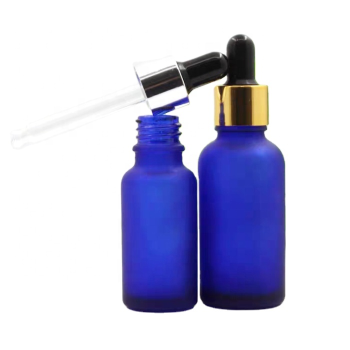 Blue Matte Essential Oil Glass Dropper Bottles 5ml 30ml 100ml Empty Serum Bottle Green Transparent Amber Dropper Bottle