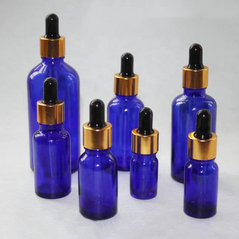 5ml 10ml 15ml 20ml 30ml 50ml 100ml Blue Glass Bottle Dropper Bottle Empty Glass Essential Oil Bottle With Glass Pipette Dropper