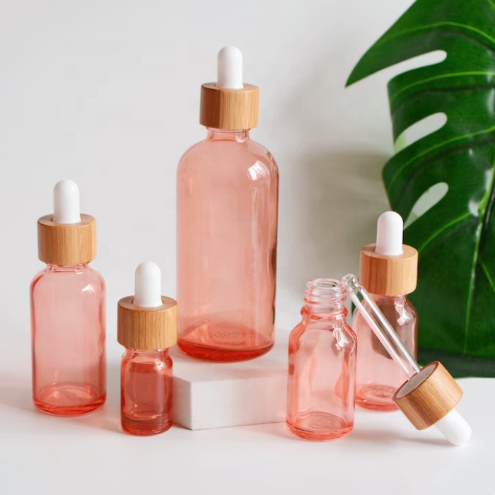 30ml Bottle Essential Oil Serum Pump Bottle/10ml Pink Dropper Bottle