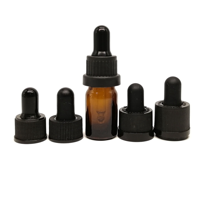 Glass Essential Oil Bottle With  Black NBR Bulbs Dropper Available 5ml 10ml 15ml 20ml 30ml 50ml 100ml Sizes Ribbed Tamp Evident
