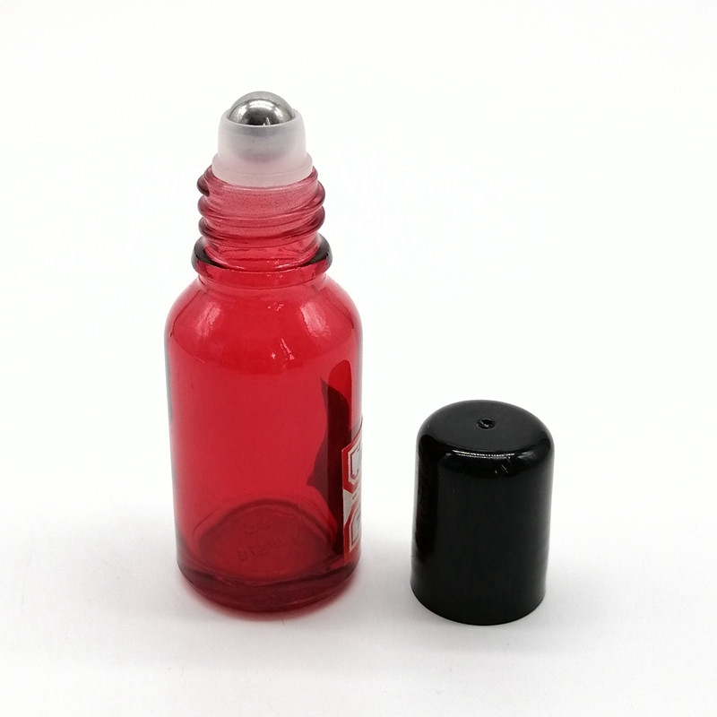 10ml Thick Glass Amber Roll on Bottles Empty Essential Oil Roller Bottles With Metal Roller Ball