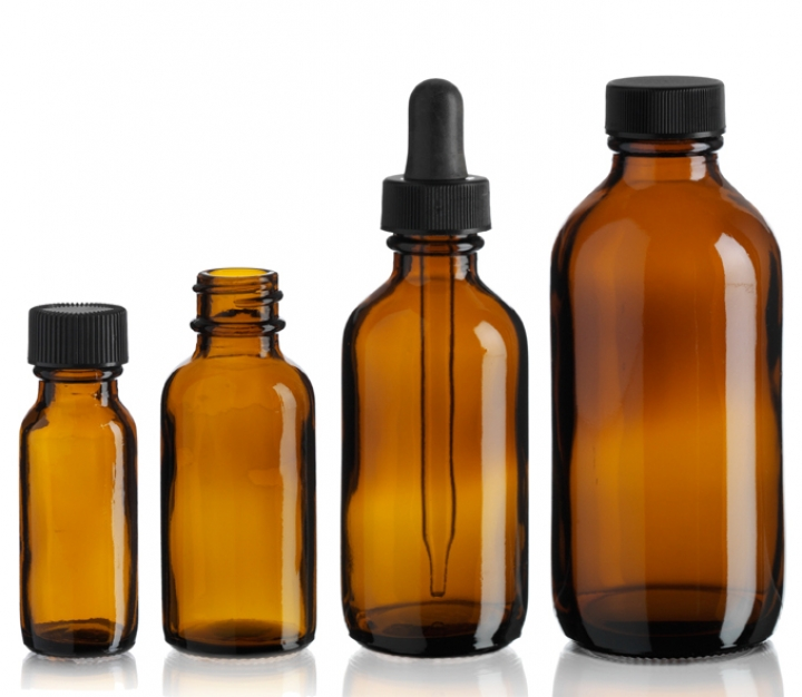 15ml 30ml 1oz 2oz 4oz 8oz Round Empty Amber boston Glass Dropper Bottle Dropper Bottles Plastic Gold Cap 15 ml Dropper Bottle