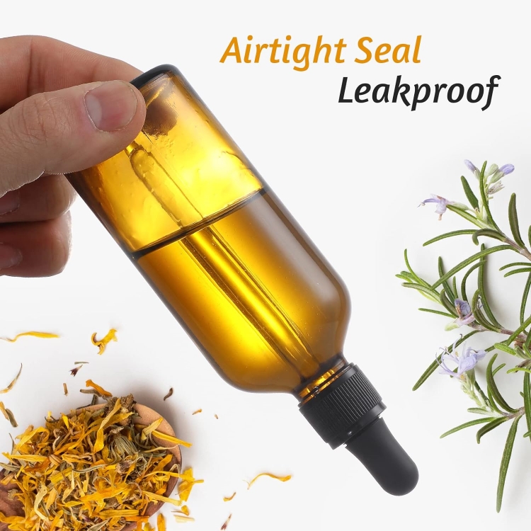 100ml Dark Amber Dropper Bottles With  Funnels 3.4oz Brown Glass Tincture Bottles With Eye Droppers for Essential Oils, Liquids