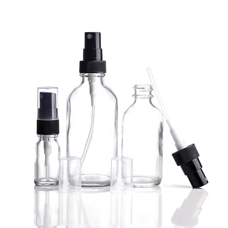 30ml 60ml 120ml Clear Blue Amber Green Round Glass Dropper Bottle 1oz 2oz 4oz 8oz 16oz Boston Essential Oil Bottles