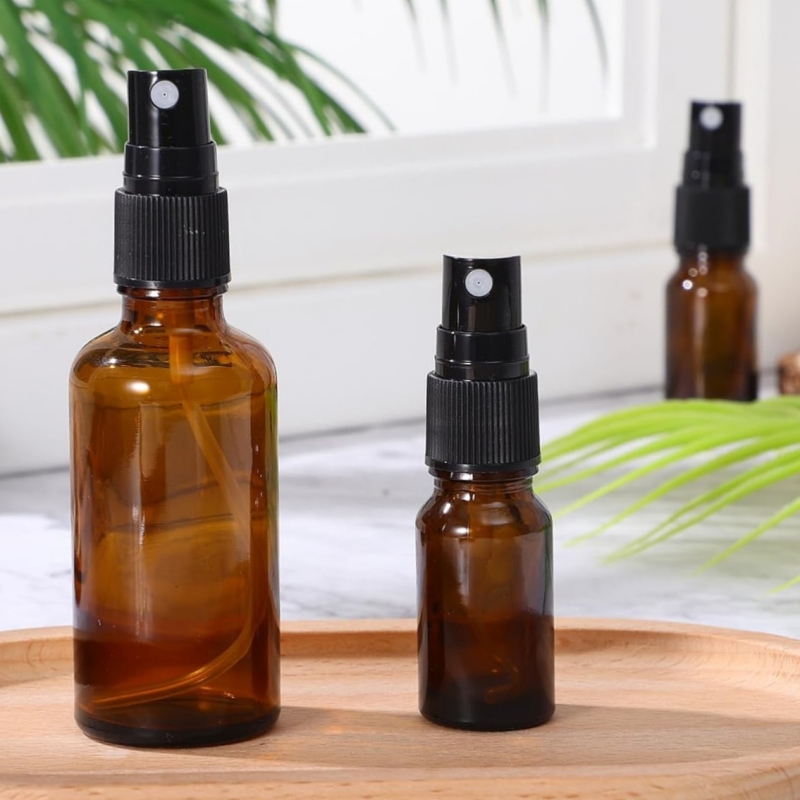 30ml 50ml Mini Empty Amber Perfume Container Bottles Dispenser Sprayer Essential Oil Spray Bottle Glass Essential Oil Bottle
