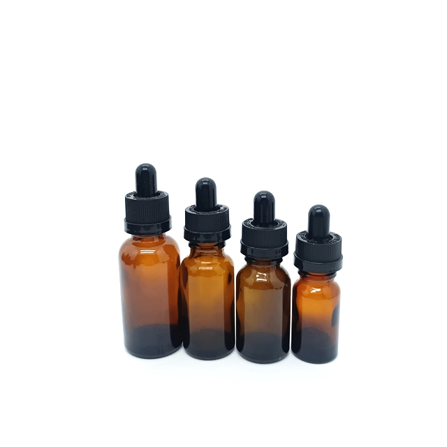 10ml Amber Essential Oil Cylinder Glass Dropper Bottle With Bamboo Cap for Cosmetic Use for Hair Body Facial Serum Oil