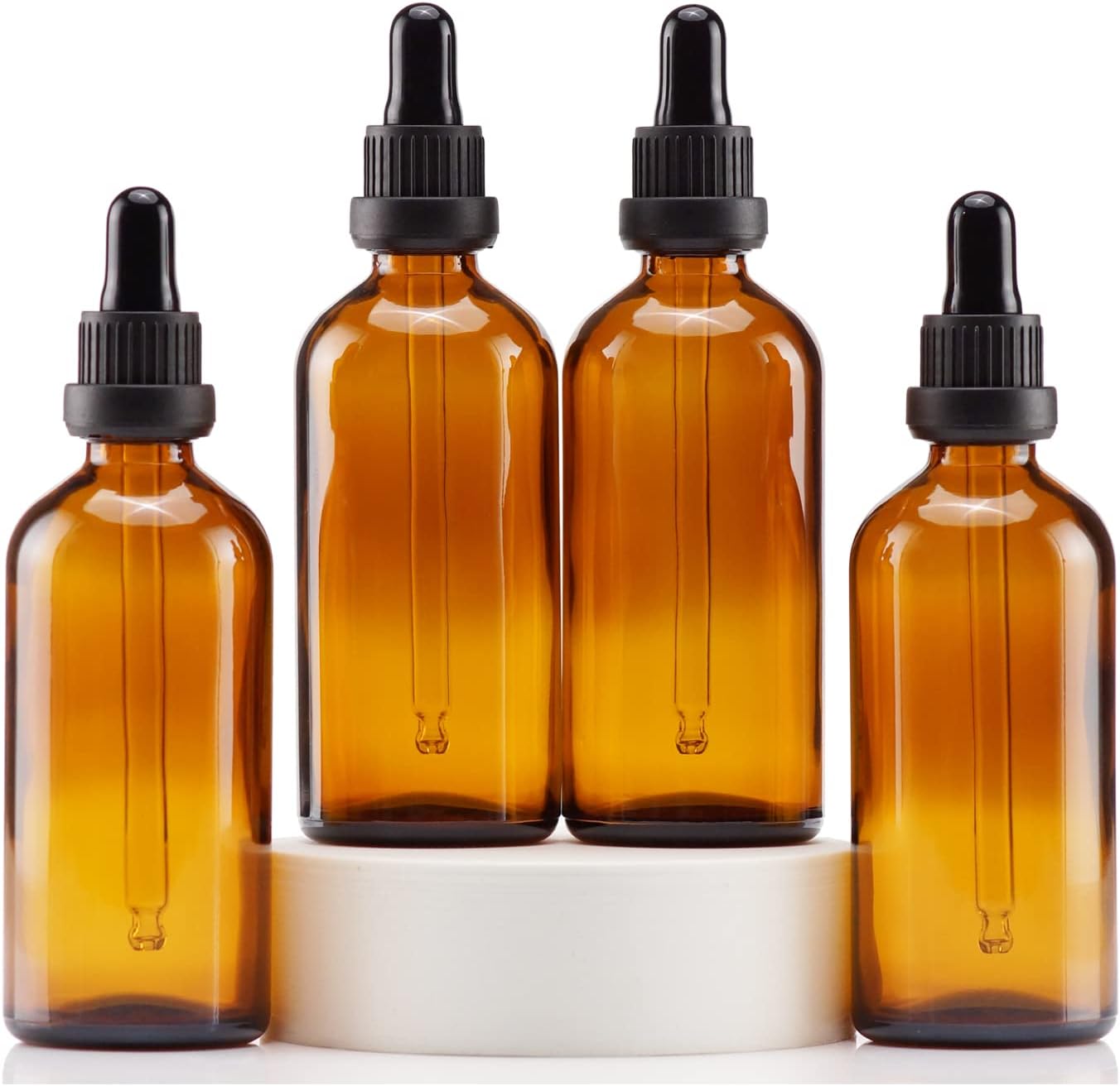 Wholesale 100ml Clear Amber Glass Dropper Bottle With Paper Tube Custom Logo for Mascara and Cosmetic Serum Essential Oil Use