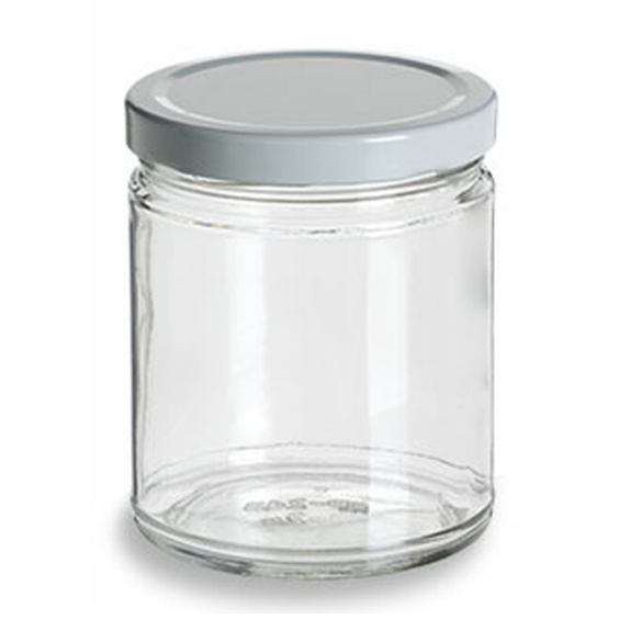 Hot Selling 8oz Wide Mouth Amber Straight Side Round Glass Jar With Black Lids glass bottle