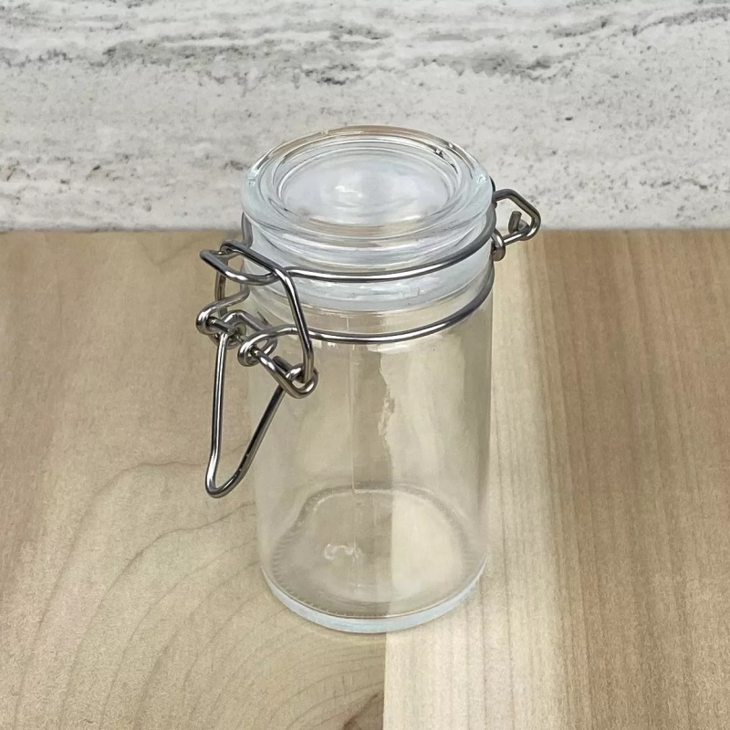 Glass Honey Jar Clip Top 1.5oz 2oz 4oz Glass Spice Jars With Lids for Jam Honey