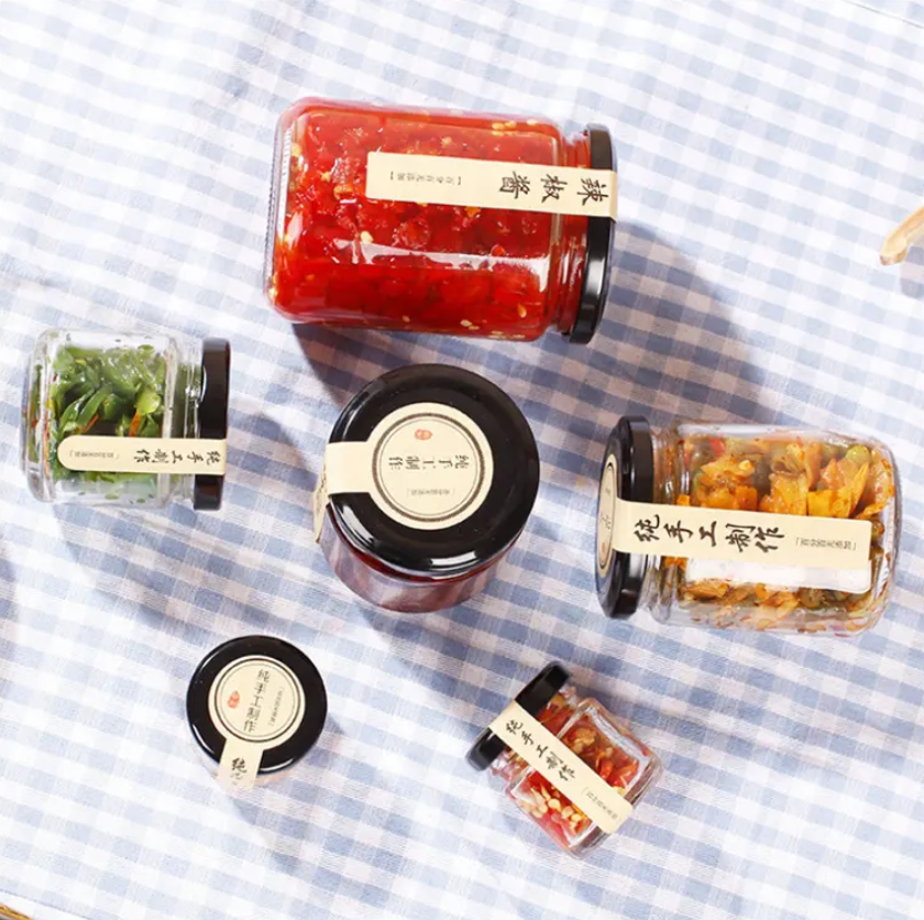 Wholesale 25ml - 1000ml Empty Round Airtight Hermetic Pickle Canned Jam Food Glass Container Storage Jar With Metal Lid