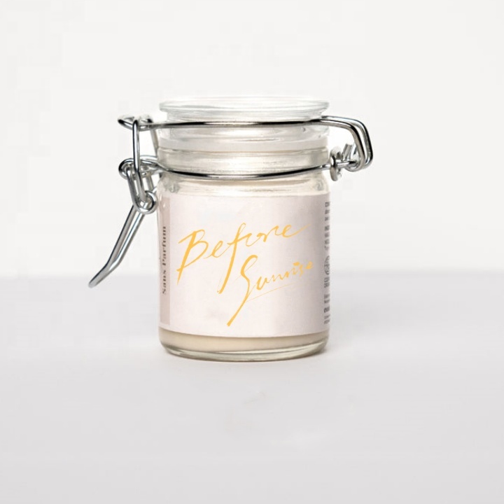 50ml 75ml Glass Deodorant Storage & Container Mini Clear Glass Cream Storage Jar With Clip Lid Stainless Steel Lock