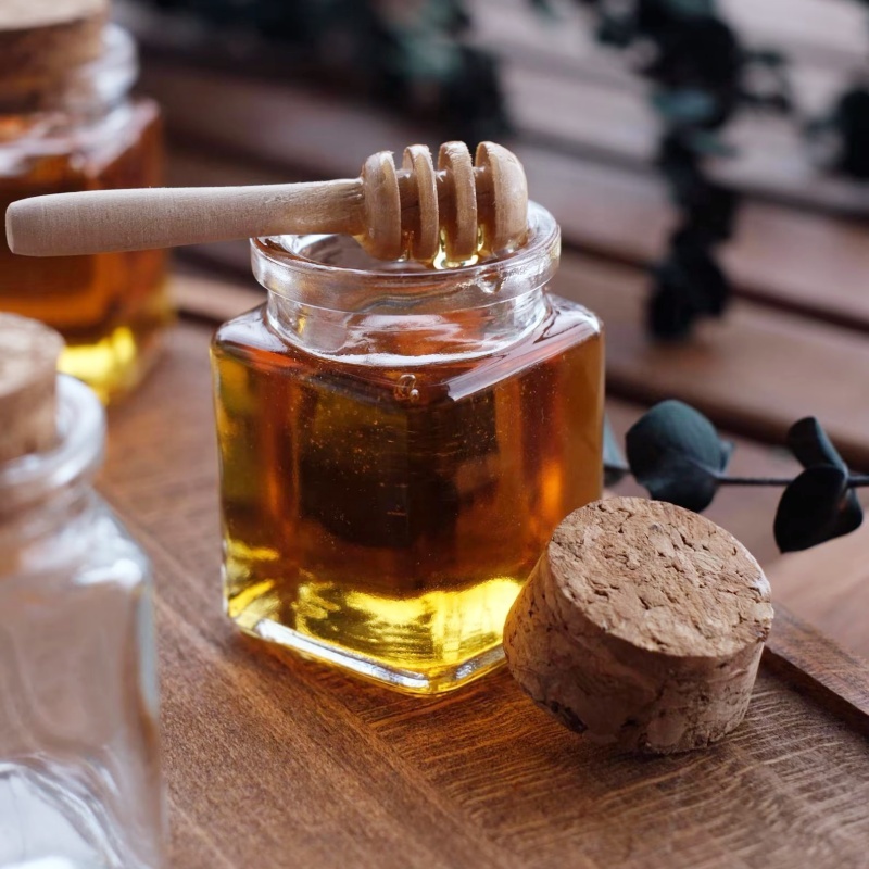 Mini Square Glass Bottle With Corks Stopper Clear Square Empty Glass Bottles 50ml Gift Honey Food Grade Seal Jars Vials