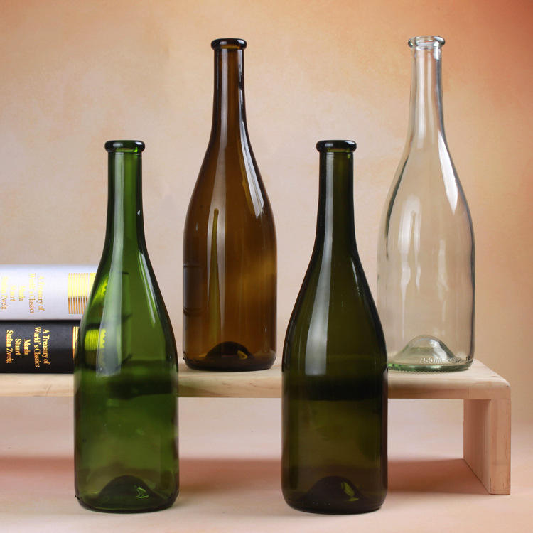 Recyclable 1 Liter Clear Round Wine Glass Bottles for Home Brewing 750ml Capacity 500ml 375ml Volumes Empty Wine Bottle