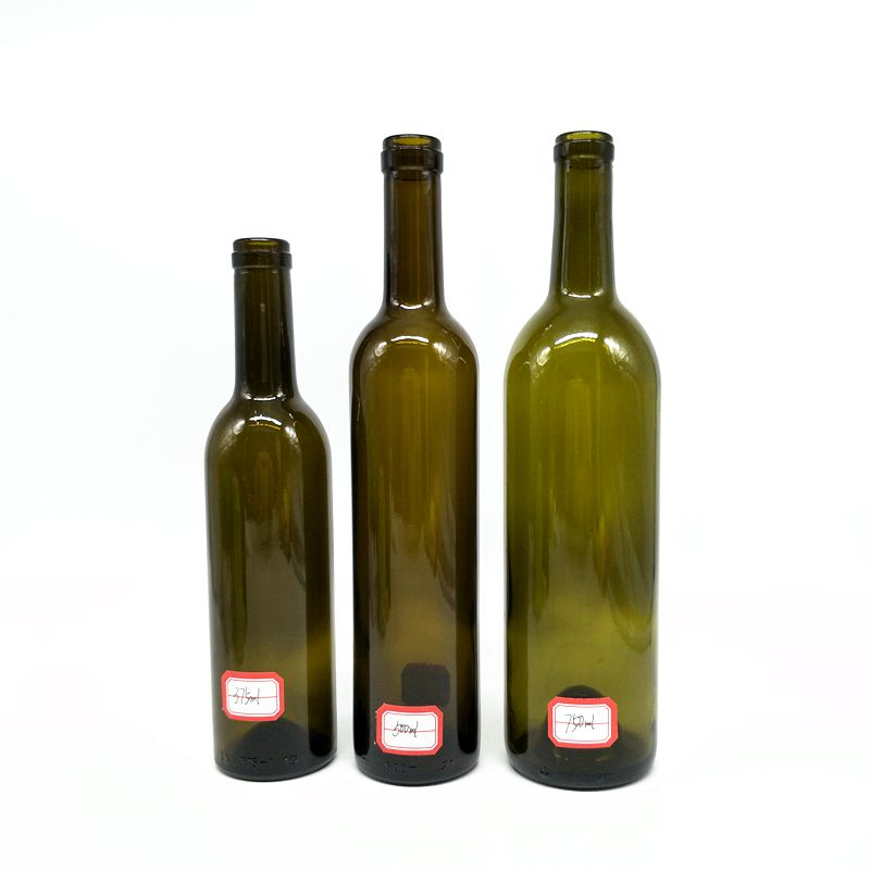 750ml Glass Bordeaux Wine Bottle Flat-Bottomed Cork Finish Wholesale Glass Bottle Glass Jar