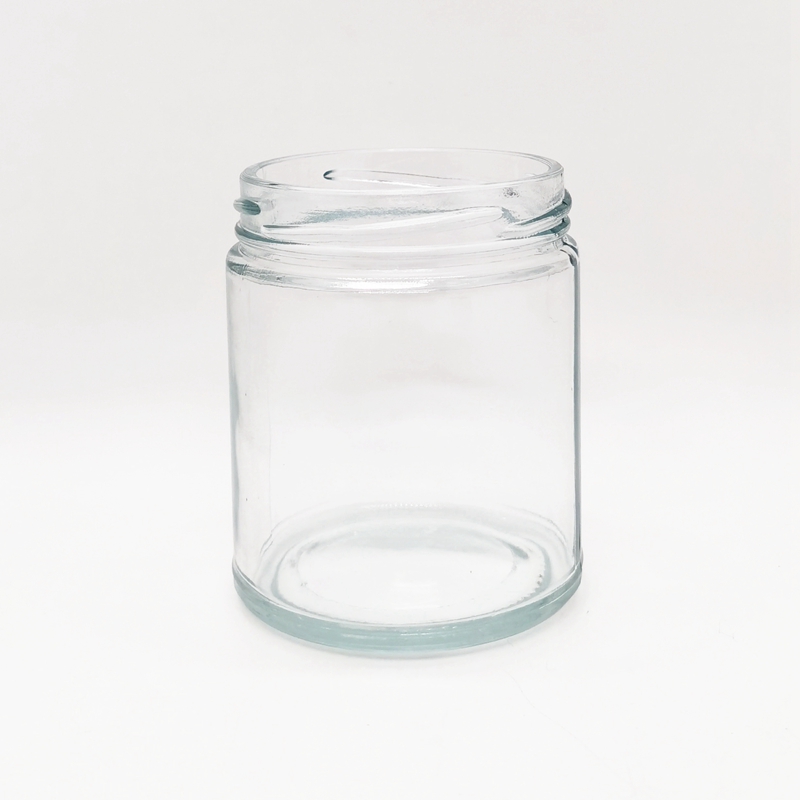 Recyclable Empty Food Grade 6oz 8oz 9 Oz Straight Sided Wide Mouth Salsa Honey Pickles Glass Candle Jar With Lid