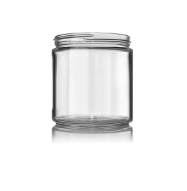 Wholesale Custom 4oz 8oz 16oz Clear Amber Wide Mouth Straight Sided Making Scented Candle Glass Jar With Metal Lid