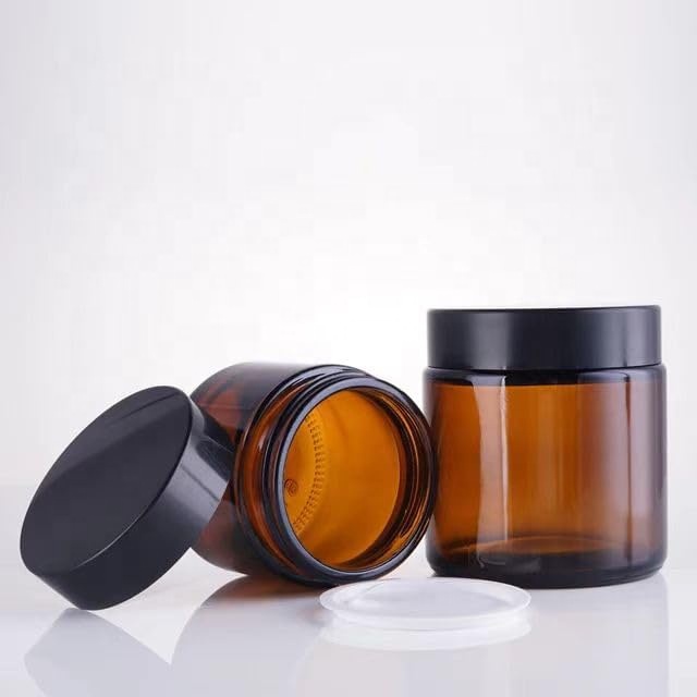 4oz 8oz 16oz Amber Clear Luxury Empty Straight Sided Glass Candle Jar With Aluminum Metal Lids