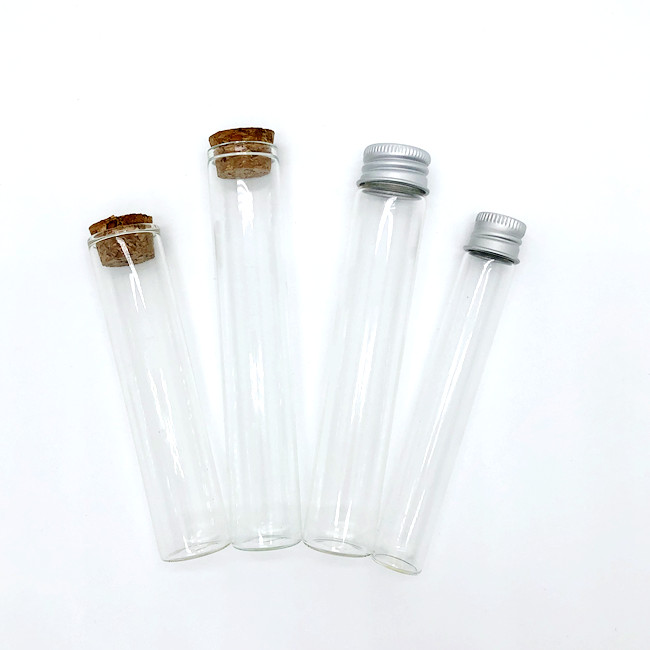 Custom Glass Pre Tubes Smell Proof Containers Glass Doob Tubes Wholesale Child Resistant clear Black Glass Tube With Plastic Lid